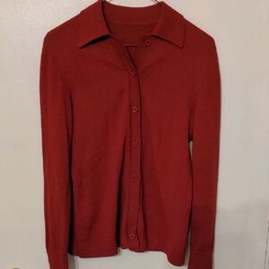 Vintage Deep Red Women's Cardigan